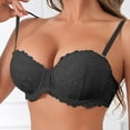 thumbnail image 2 of Women's Balconette Lace Bra, Lightly Padded Comfortable Brassieres, Full Cup Underwire Support Bralette, 2 of 7
