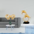 thumbnail image 2 of Asa de mueble,Tirador de latón con forma de lazo para muebles o armario,Figura de delfín,Colección de adornos de escritorio con figuras de delfines,Estatua decorativa moderna para el, 2 of 8