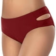 thumbnail image 4 of Lovskoo 2024 Women's Standard Multi-Strap Cross Back One Piece Swimsuit Vintage Halter Plunge Ruched High Waist Bikini Bottom Swimwear Burgundy-S, 4 of 9