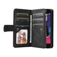thumbnail image 2 of Multifunctional Case for iPhone 7, iPhone 8, iPhone SE 2020 & SE 2022,[RFID Blocking] 9 Credit Cards Holder with Wrist Strap, Premium PU Leather Zipper Wallet Purse Magnetic Flip Phone Cover, Black, 2 of 12