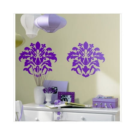 RoomMates RMK1323GM Pink Damask Peel & Stick Wall Decals