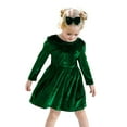 thumbnail image 6 of Kuleyang 2PC Toddler Baby Girls Velvet Tutu Dress Long Sleeve Princess Birthday Party Twirl Wedding Dresses Spring Clothes Green 18-24 Months, 6 of 8