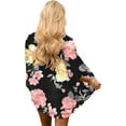 thumbnail image 4 of SUCS Women's Floral Print Puff Sleeve Kimono Cardigan Loose Cover Up Casual Blouse Tops, 4 of 6