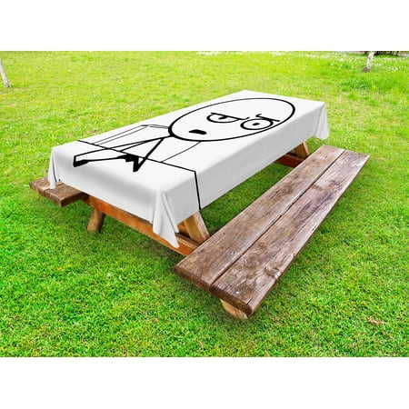 Humor Outdoor Tablecloth, So What Guy Meme Face Best Avatar WTF Icon Hipster Mascot Snobby Sign Picture, Decorative Washable Fabric Picnic Table Cloth, 58 X 84 Inches,Black and White, by (The Best Way To Masterbate For Guys)