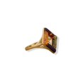 thumbnail image 2 of Women's .925 Sterling Silver 24 Karat Gold Plated Square Amber Ring, 2 of 2
