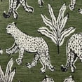 thumbnail image 2 of TOV Furniture Dex Olive Green Leopard Jacquard Ottoman, 2 of 6