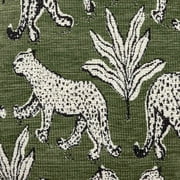 TOV Furniture Raji Olive Green Leopard Jacquard Ottoman