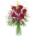 thumbnail image 4 of KaBloom : Fall Collections-Bouquet of 6 Red Roses, 3 Pink Stargazers, 6 Israeli Ruscus, 4 of 5