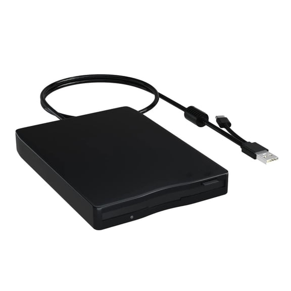 Portable Floppy Disk Reader With Double Ports and Quick Setup for Laptop and Desktop