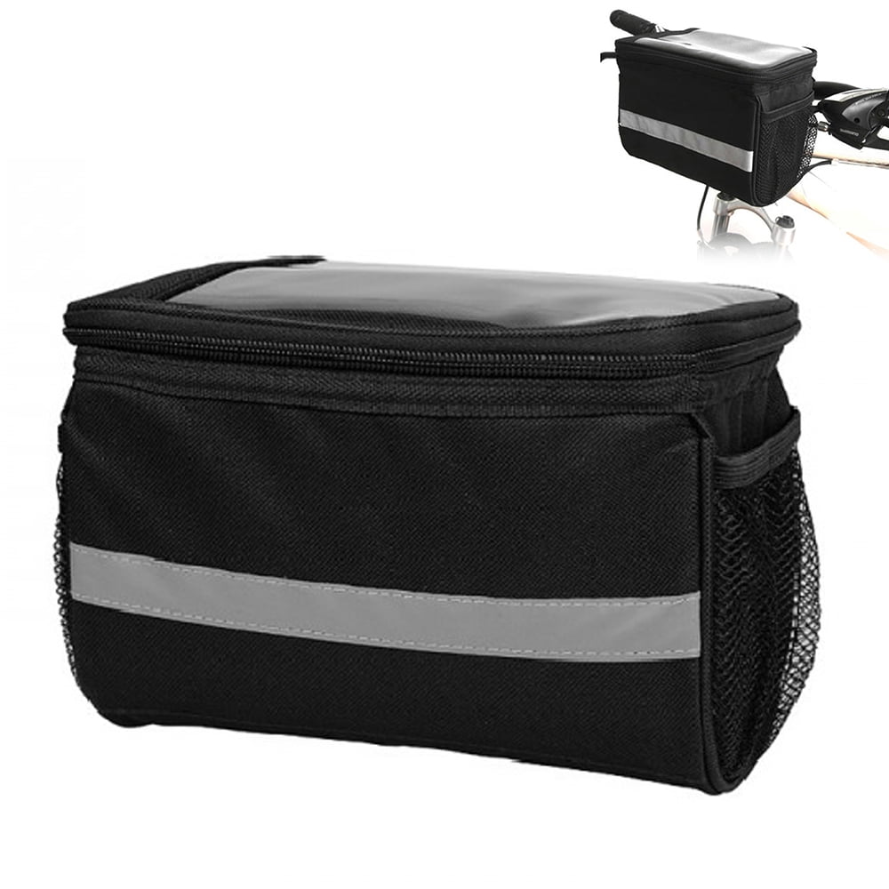 Bicycle Front Basket Cycling Equipment Bike Bag Reflective Outdoor Portable QK 