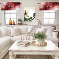 thumbnail image 4 of Abstract Ombre Red Marble Window Valance Curtain White Modern Art Rod Pocket Short Curtain for Living Room, Bedroom & Kitchen Window Decor 54x18in, 4 of 8