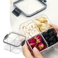 thumbnail image 2 of 1Pcs Clear Snack Box Container,4 Compartments Divided Serving Tray with Lid,Snackle Box Container,Snack Organizer for Fruit,Veggie,Perfect for Party,Entertaining,Grain,Sugar,Flour,Rice,Nut, 2 of 6