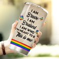thumbnail image 5 of Athenstics LGBT Flag Tumbler Support Gay Proud Lesbian Bisexual Transgender Gifts Love Equality Vacuum Bottle Rainbow Striped Water Mug Pride Month Insulated Tumblers Angel, 5 of 6