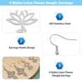 thumbnail image 3 of 4 Pairs 4 Style 304 Stainless Steel Long Dangle Earrings Yoga Theme Lotus Stainless Steel Color 43.5~63x16~27mm 1 Pair/style DIY, 3 of 7