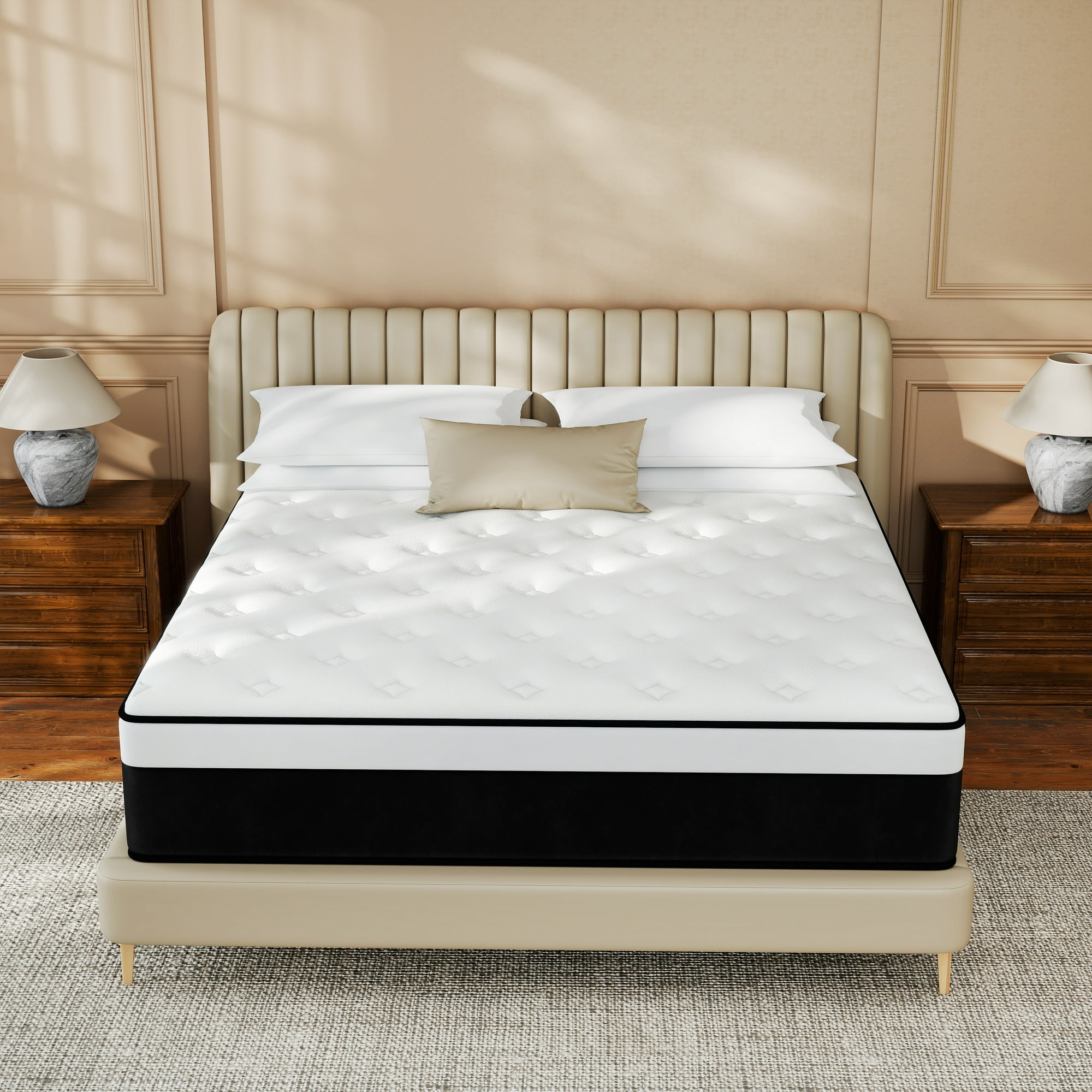 12 Inch Twin Medium Firm Hybrid Mattress - High Density Memory Foam & Pocketed Springs for Motion Isolation, Hypoallergenic Bed in a Box Adult