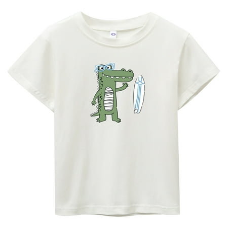 

Dr.Eam Big Girls Tees T-Shirts Summer Toddler Boys Girls Short Sleeve Cartoon Prints Casual Tops For Kids Clothes Fashion Tops Casual Soft Dailywear White 9 M-12 M