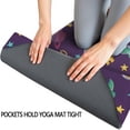 thumbnail image 3 of Purple Cartoon Dinosaurs Planets Stars Pattern Hot Yoga Mat Towel Non Slip for Hot Yoga - Quick-Drying Yoga Mat Cover with 4 Corner Pockets with Travel Bag - Hot Yoga Towel Non Slip 70"x26", 3 of 6
