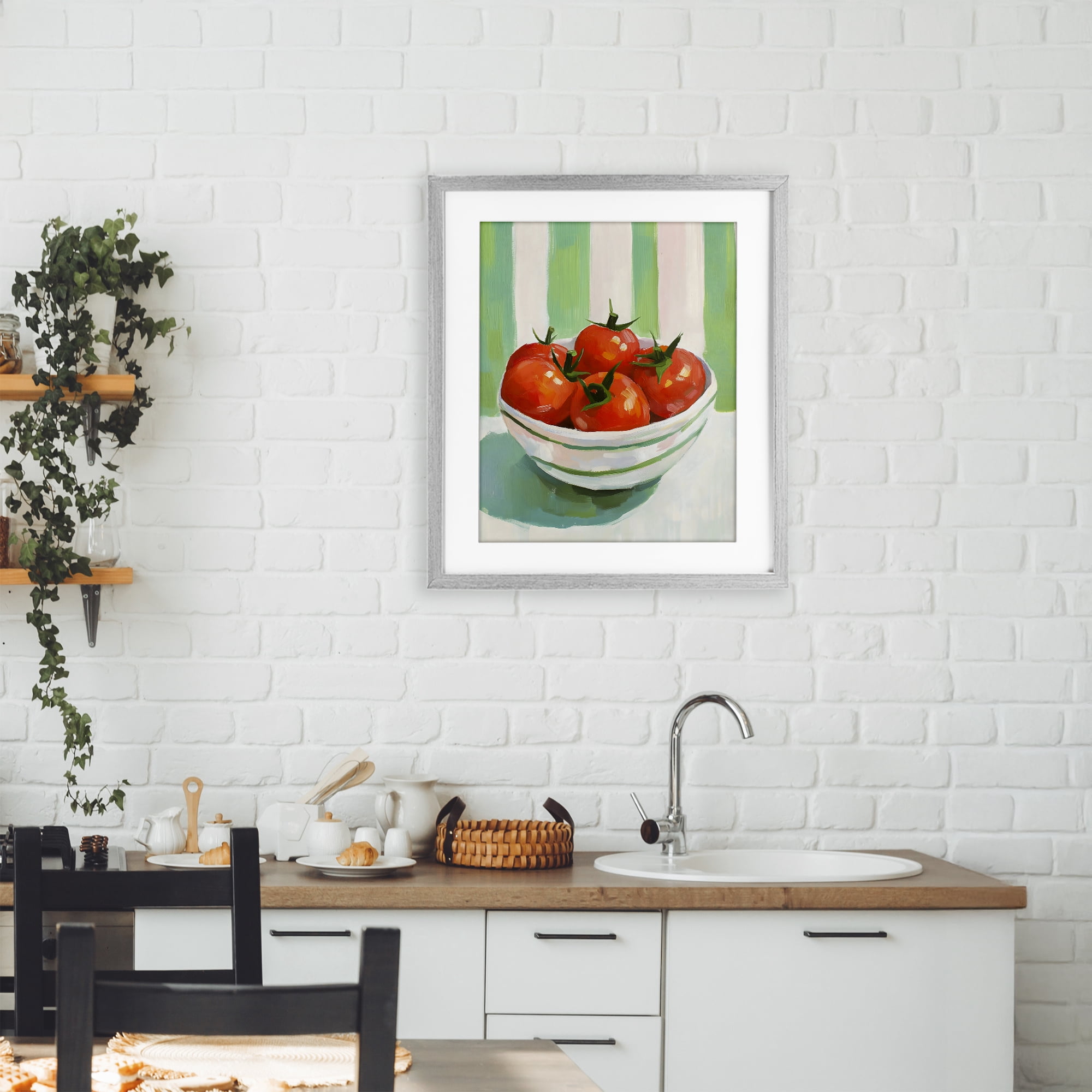 Stupell Industries Bowl of Fresh Tomatoes Gray Framed Print Under Glass, design by The Prints Vibe