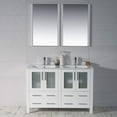 thumbnail image 4 of Blossom 48" Double Sink Vanity | Glossy White | Solid Wood | Ceramic Top | Freestanding Bathroom Cabinet, 4 of 7