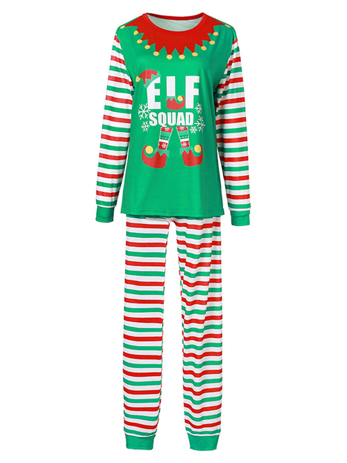 Aunavey Matching Family Christmas Pajamas Sets Holiday PJ's with ELF Printing Loungewear Sleepwear - image 2 of 6