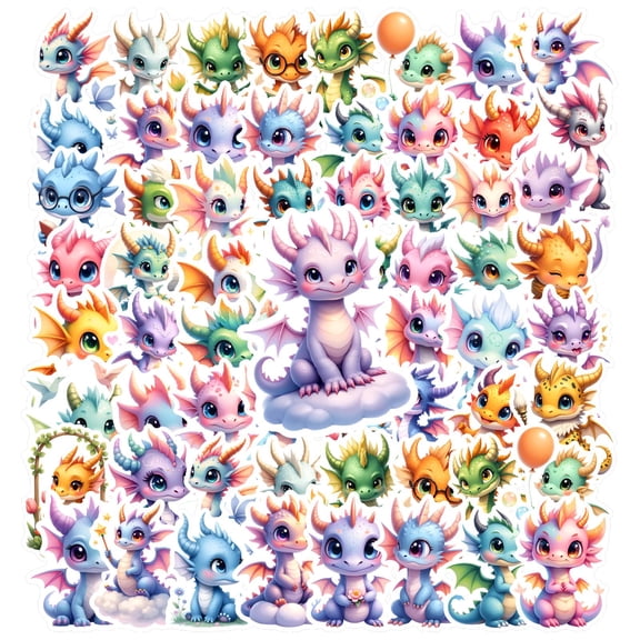 35pcs-50pcs Adorable Stationery Stickers Mythical Kids Stickers Cute Animal Stickers for Luggage Phone