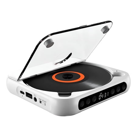 GJX 2026 New Portable Cd Player with Hifi Sound,Rechargeable Battery,Lcd Display-Compact,Lightweight 280G,Supports Aux/Usb,6-Hour Playtime,Type-C Charging,For Home&Travel