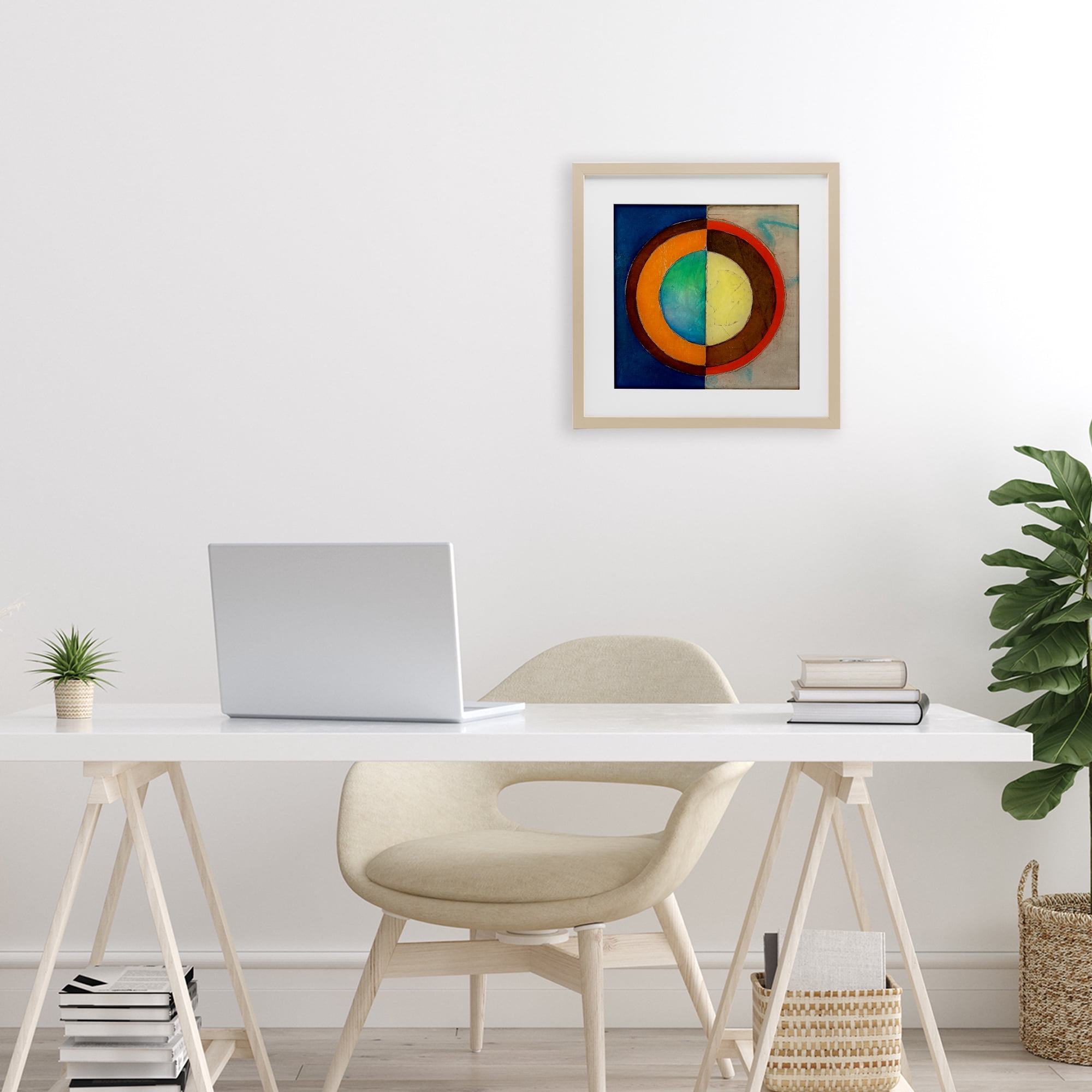 Stupell Industries Bright Vertical Circle Symmetry Birch Framed Print Under Glass, design by Matthew Finger