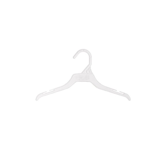 SSWBasics Sloped Shoulder White Plastic Children's Dress Hangers- Case of 250