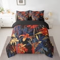 thumbnail image 2 of Castle Fairy Female Men Adults Chic Floral Red Spider Lily Bedding Comforter Set 7pcs,Exotic Style Queen Bedding Sets Super Cozy,Japanese Style Queen Sheet Sets,Super Cozy Room Decor,Reversible, 2 of 8