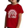 thumbnail image 4 of MIXUE Kids Girls Tops & T-Shirts Day Kids Rainbow Crew Neck Short Sleeve Soft Pullover Tee Shirts Streetwear,Red,6-7 Years, 4 of 4