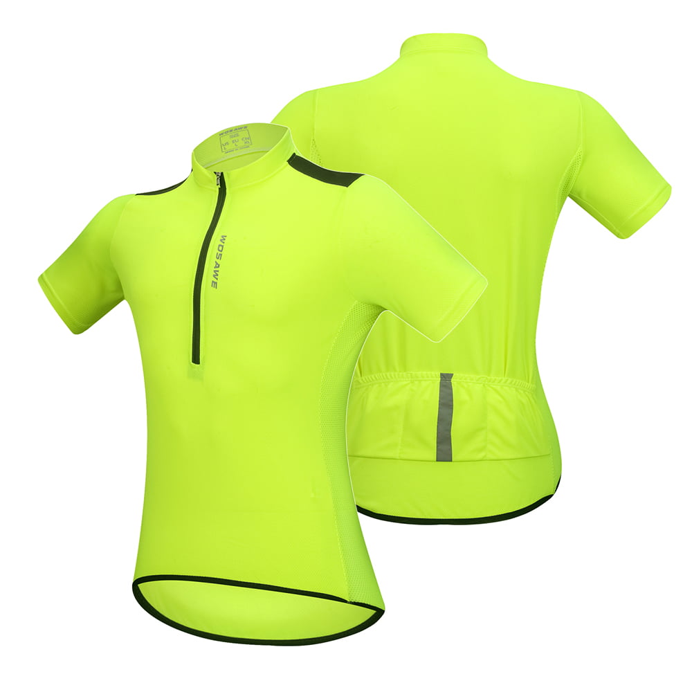 Men's Short Sleeve Quick Dry Cycling Jersey Breathable MTB Bike Shirt Long Ride 