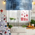 thumbnail image 5 of Blue Curtain Valances for Windows, Kitchen Valance Window Treatments Panel 2 Pack, Vintage Modern Ombre Oil Painted Abstract Rod Pocket Short Curtains for Bathroom Bedroom 42 x 18 Inch, 5 of 8