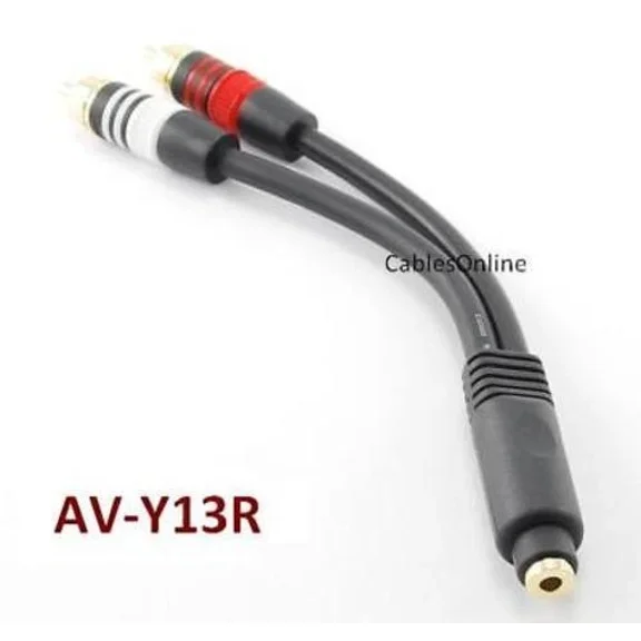 6" Premium 22Awg 3.5Mm Stereo Female To 2-Rca Male Cable