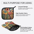 thumbnail image 3 of Yayeee Oven Mitts and Pot Holder Set of 2 Heat Resistant Kitchen Gloves Baking Hot Pad, Red Colorful Flowers with Dots, 3 of 5