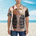 thumbnail image 2 of Balery Cute Mouse In Glasses Camisas hawaianas de manga corta para hombre, camisas playeras de corte holgado, camisas de vacaciones con botones,XX-Large, 2 of 7