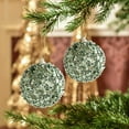 thumbnail image 4 of Glitter Mint Green Christmas Ornaments, Set of 5 Hanging Decorations, Foam Holiday Tree Decor for Home,Vsgery, 4 of 8