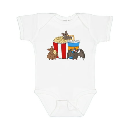 

Inktastic Movie Loving Bats with Popcorn and Soda Boys or Girls Baby Bodysuit