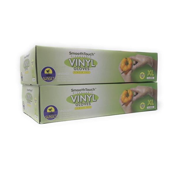 Guantes desechables de vinilo Sunset Brands X Large, 200 unidades