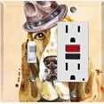thumbnail image 1 of Metal Light Switch Plate Cover Cute Bloodhound Top Hat Outfit Beige DOG016, 1 of 13