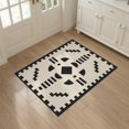 thumbnail image 3 of ODIKA 3'x5' Washable Accent Rug Black Cream Geometric Symmetry Design Elegant Contrast with Abstract Motif and Edges for Bedside, Nursery Room, Pet Friendly & Non-Shedding, 3 of 7