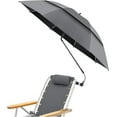 thumbnail image 1 of Parasol de Plage à Double Auvent de 48,6 Pouces avec Pince, Parasol de Chaise de Plage UPF50+ avec Pince, Parasol Portable Réglable à 360° pour Extérieur, Patio, Voitures de Golf, Camping (Chaise Non Incluse), 1 of 7