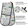 thumbnail image 4 of Dailycode Double Sided Oven Mitt with Loop Heat Resistant Kitchen Long Potholders 7" x 35" Lavender Leaves Cactus, 4 of 6
