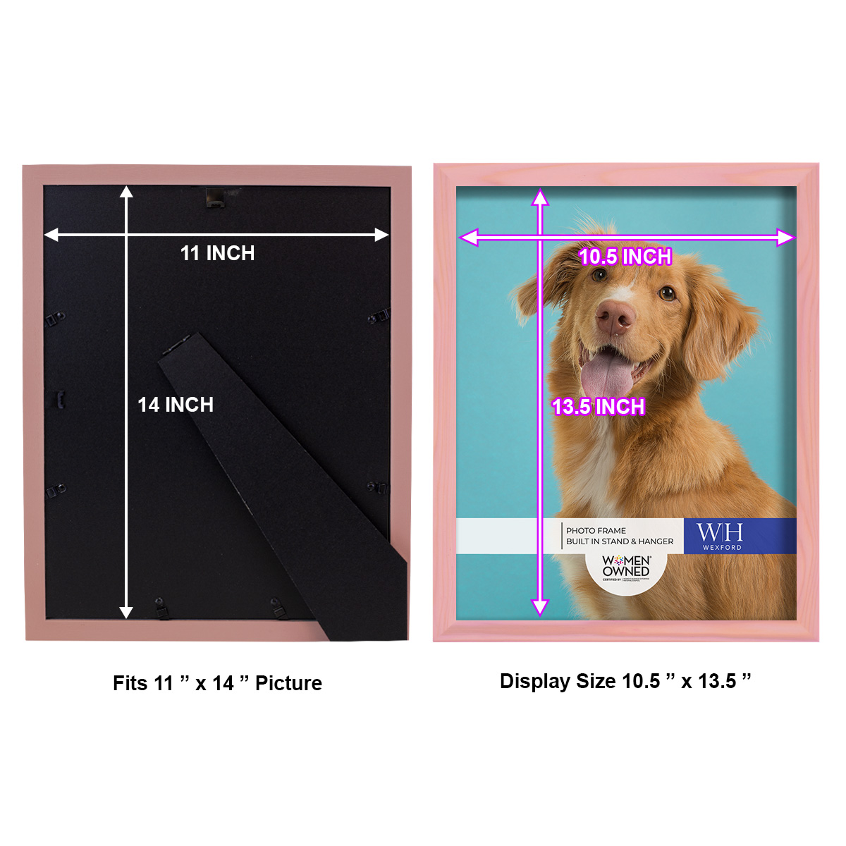 Woodgrain 11 in. x 14 in. Sunset Pink Picture Frame Set (Set of 4)