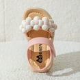 thumbnail image 4 of LNMQLPDBS Shoes for Girls Toddler Girl Sandals Summer Waterproof Floral Decoration Color Block Soft Sole Comfort Beach Sandals Casual Cute Dress Shoes Flower Girl Shoes for Wedding, 4 of 5