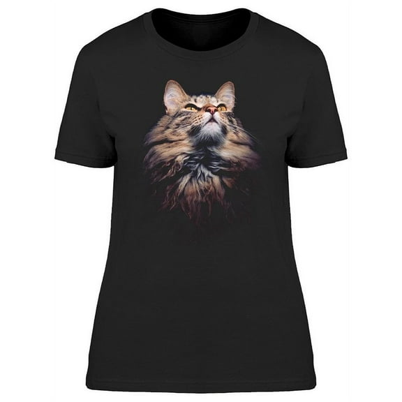 Tabby Long Hair Norwegian Cat T-Shirt Women -Image by Shutterstock, Female Large