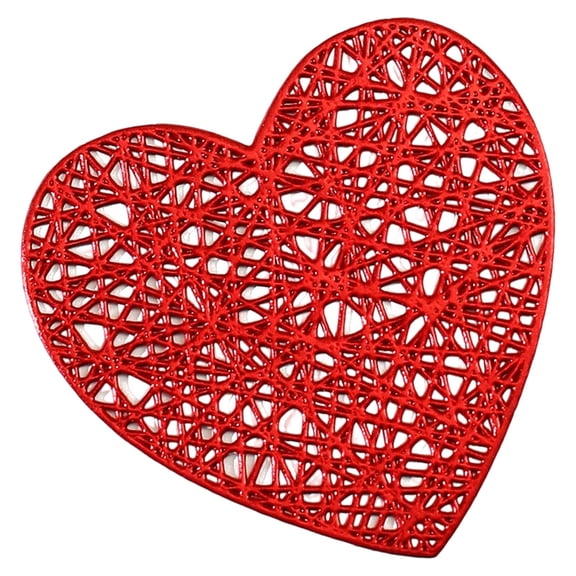 Cinvoph Valentine's Day Coasters for Beverage Decorative Heart Cup Mat Heat Insulating Valentine Decor for Coffee Cups Home Dining 4" Red