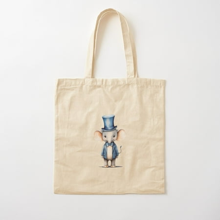 Cute Watercolor Animal Elephant In Stylish Outfit Cotton Tote Bag Canvas Tote Bag  Family Gift For Mother  Her