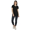 thumbnail image 4 of Inkmeso Womens Short Sleeve Button Tunic Top Cotton Tee Long Length Tshirt For Leggings, 4 of 8