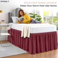 thumbnail image 3 of SGI bedding Dorm Bed Skirt Full XL 42 Inch Drop Length - Burgundy, Ruffled Pattern College Dorm Room Bed Skirts - Split Corner, Easy Care, Wrinkle Free 1800 Series Microfiber Bed Skirt, 3 of 9