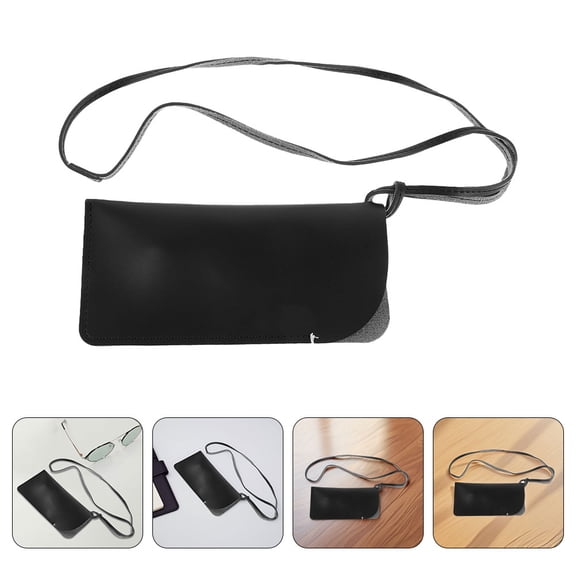 KONTONTY FRCOLOR 2pcs Soft Eyeglass Cases Travel Sunglasses Case with Neck Lanyard for Glasses and Eyewear Organizer Bag